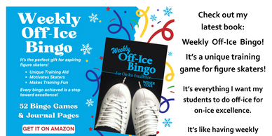 colorful photo of Weekly Off-Ice Bingo book for figure skaters