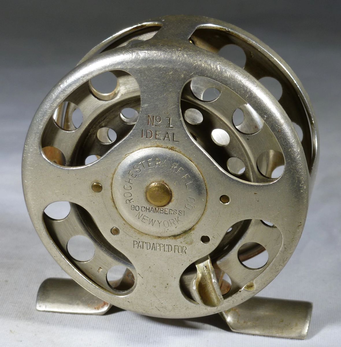German Silver Early Patent-Applied-For Rochester Reel Company New