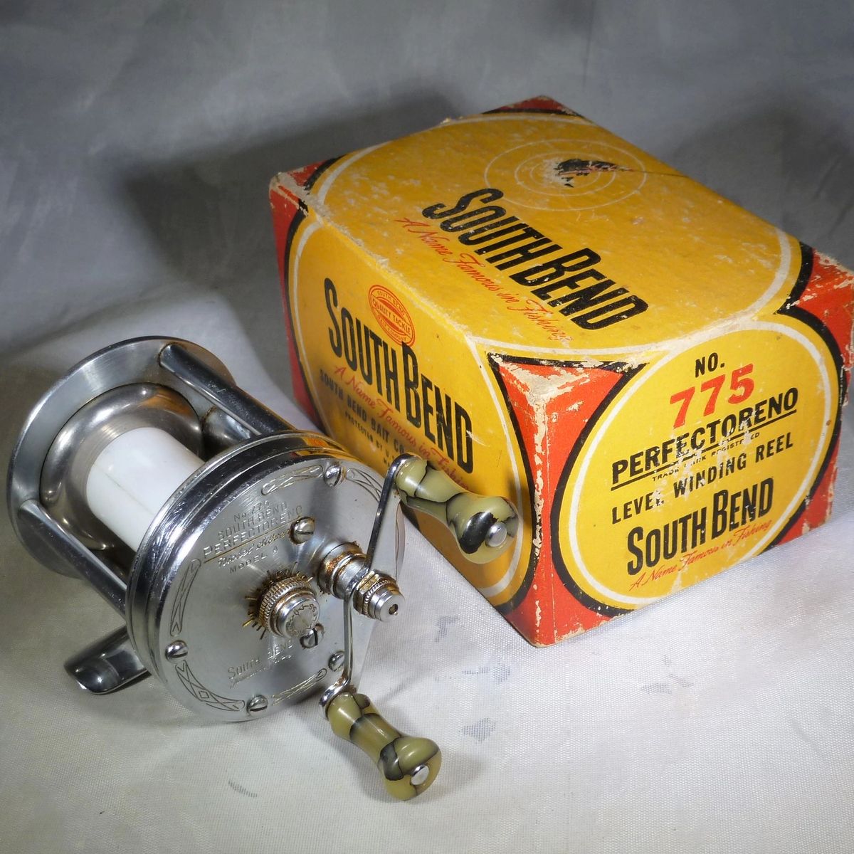 Moulinet De Pêche Vintage South Bend Perfectoreno N°775 - Nickel Argenté - USA
