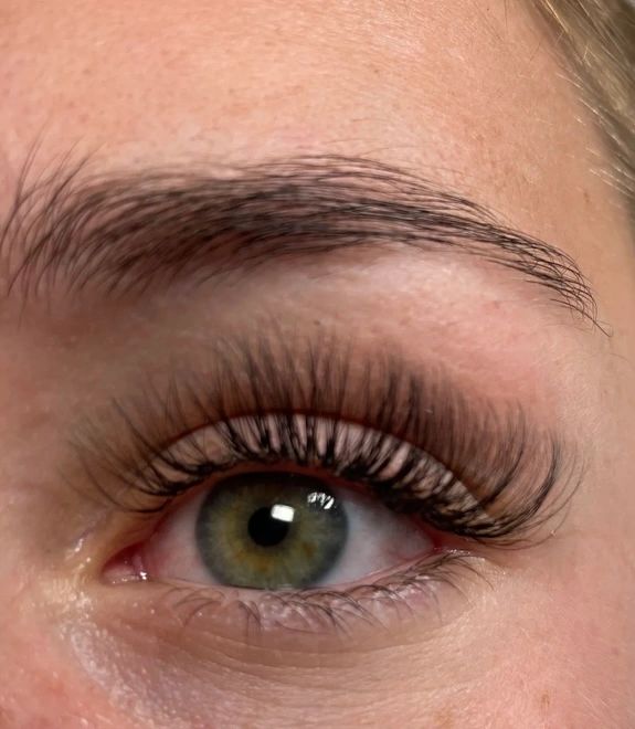 Eyelash extension close-up