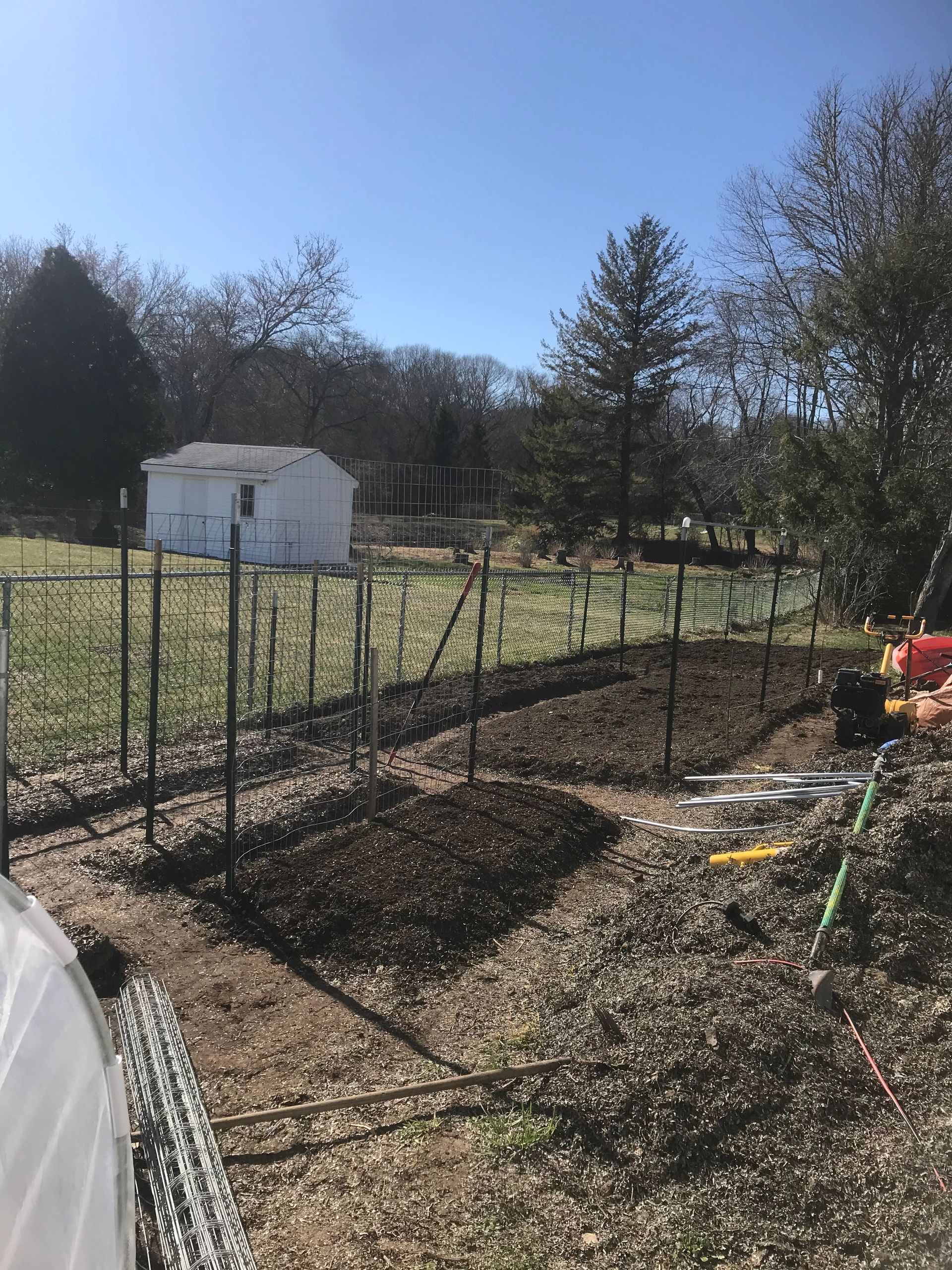 Preparing the garden for spring planting in February