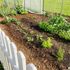 Lower garden May 2023. Onions, kale, spinach, sugar snap peas, etc.