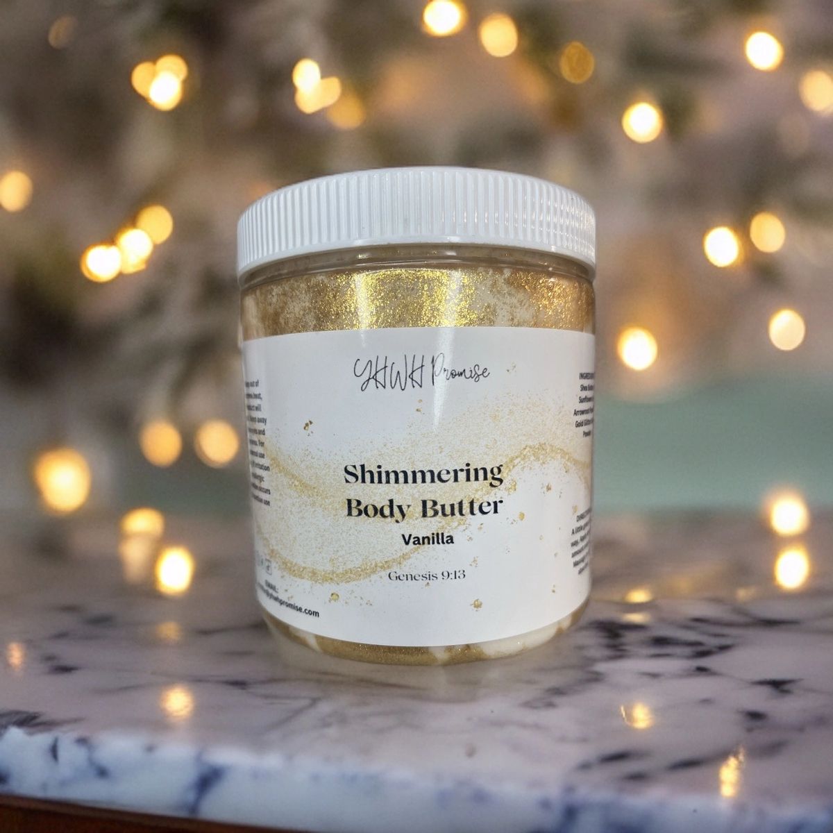 Gold glitter body butter