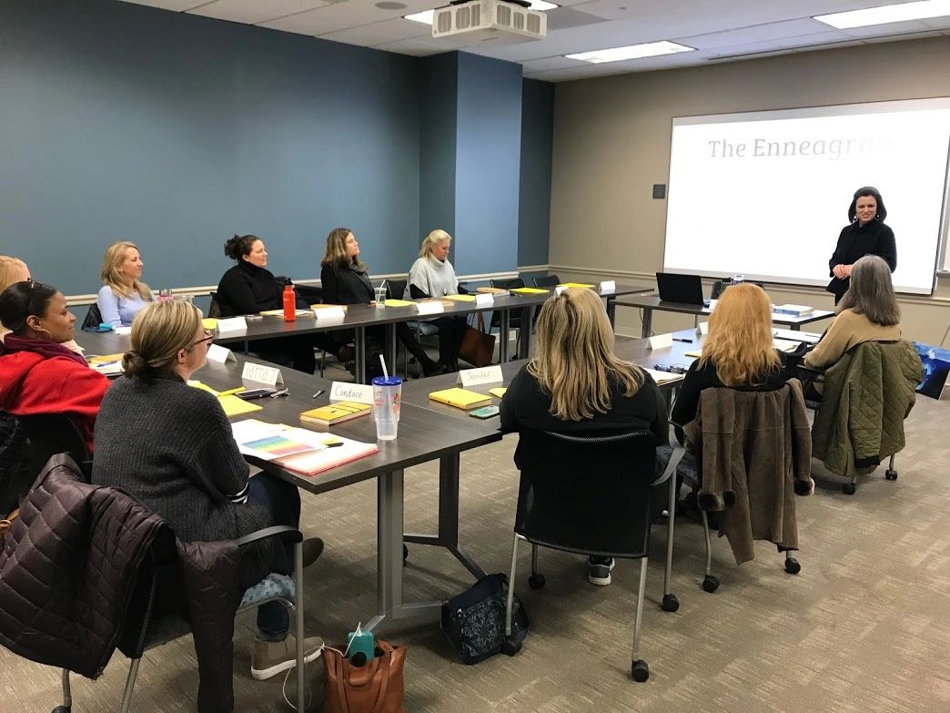 Emily teaching Enneagram for business workshop
