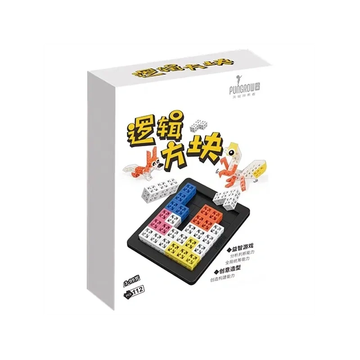 A colorful block puzzle game in a white box with Chinese text and playful designs.