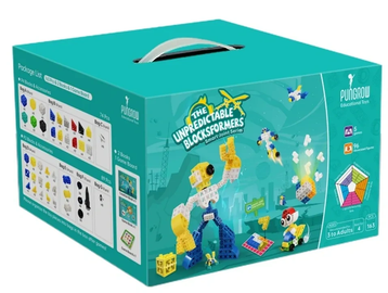 Pungrow Unpredictable Blocksformers educational toy set with 163 pieces.
