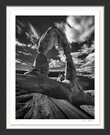 Infrared photography; Arches National Park; Utah; Delicate Arch; Moonlight; stars; night photography