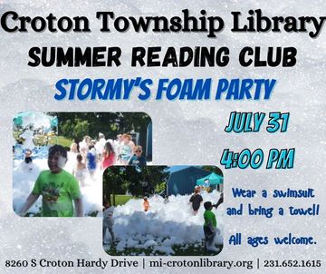 Foam background. event information. people of all ages having foamy fun