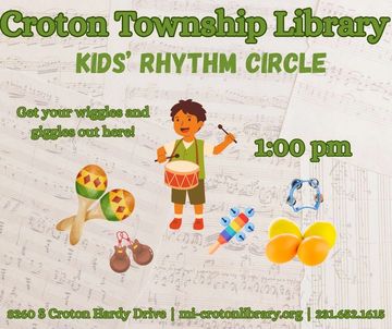 cartoon drummer boy. various percussion instruments. event information