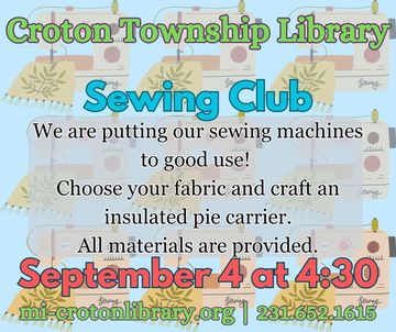 blue background with sewing machines. event information