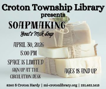 Stack of handmade soap. Event information