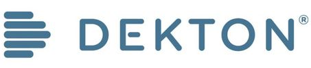 Dekton logo with stylized text and icon.