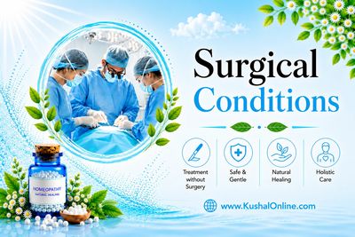 Homeopathy Treatment for Surgical Conditions like Cysts, Fibroids, Piles, Fistula at Kushal Online