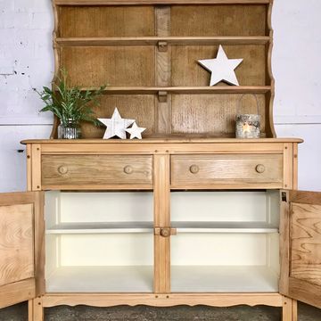 ERCOL Sideboard Buffet Welsh Dresser Original Mid-Century Modern Solid Wood Refurbished 1965 