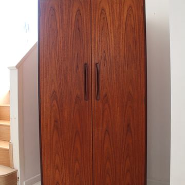 G PLAN Wardrobe Double Two Door Fresco Teak Solid Wood Mid Century Modern Original 1960's 