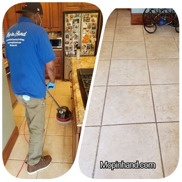 A close up of tile floors that we cleaned.
