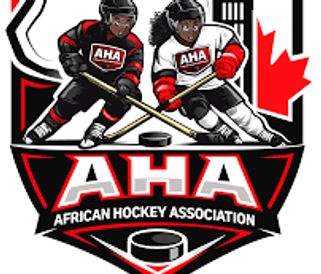 Logo of the African Hockey Association with two players and a maple leaf.