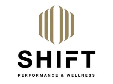 Logo of SHIFT Performance &amp; Wellness with stylized vertical lines.