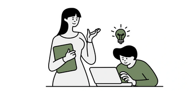 Clipart of tutor teaching student