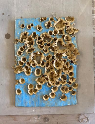 Shot slab made by ceramic artist Kenza Gray (Norwich, Norfolk)