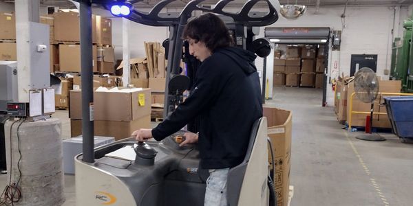 Fork lift machine safety training under progress