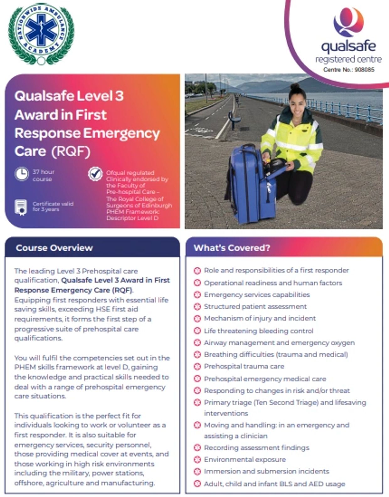 First Response Emergency Care Level 3 FREC 3 Colwyn Bay