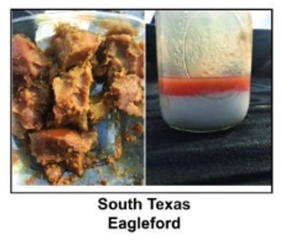 Paraffin from Eagleford Shale.  This is no heat and little agitation.  After 10-15 minutes the paraf