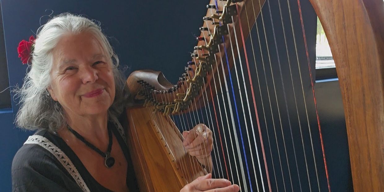 Picture of De Luna at the Harp getting ready to play for guests at the Kingfish Grill in St Augustin