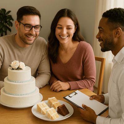 In home cake tasting from Imagicakes Cake Designers Philadelphia