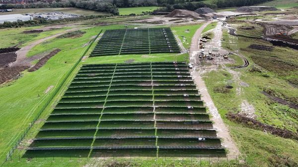 Drone shot of a Solar Farm.
