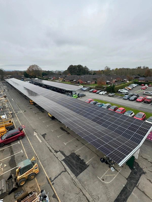 Solar Carport over a car park.