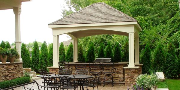 Custom pavilion built in Harrison Township, Outdoor living specialists, Brick paver installers