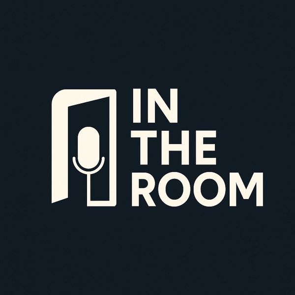 “In the Room” logo featuring a doorway icon with a microphone inside.