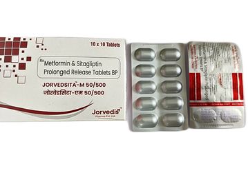Jorvedsita-M ablet PR is a combination of metformin 500 mg prolonged release with sitagliptin 50 mg