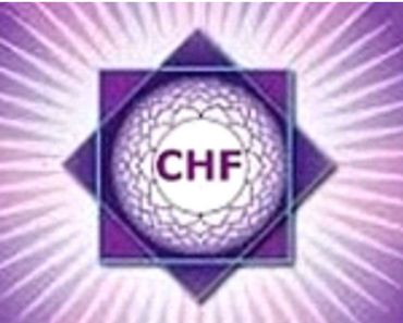 Purple geometric design with CHF initials in the center.