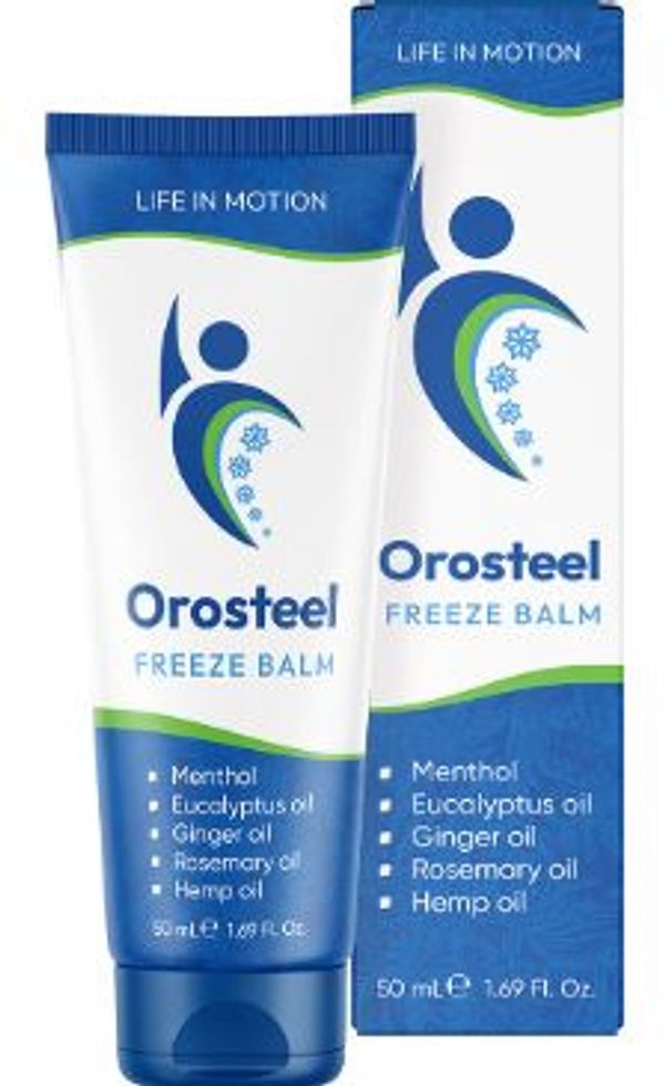 Orosteel Freeze Balm mit natürlichen Ölen und Menthol.