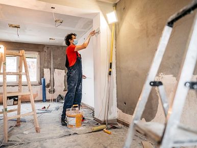 Man doing internal building work