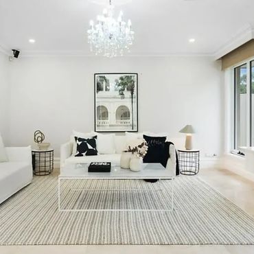 Interior design blending contemporary elegance with comfort