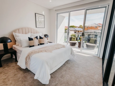 Floor to ceiling sliding doors, natural light