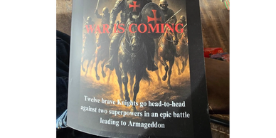 Book cover featuring knights and the title 'War Is Coming'.