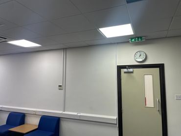 600x600 LED panels installed by falkirk electrician