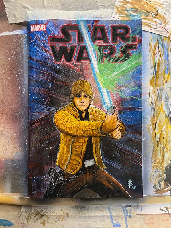 Star Wars #1 (2015, Marvel)  Custom comic  art cover. Mixed Media.
