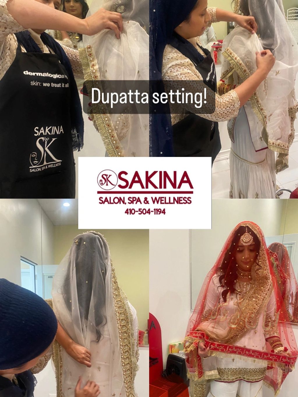 South Asian Bride- Dupatta (Large Scarf)  and Ghoogat (Veil) Setting. 