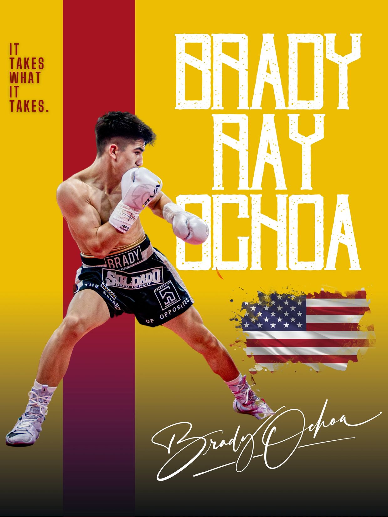 Brady Ray Ochoa Marine Corps and USA patriotic picture. 