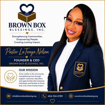 Portrait of Pastor LaTonya Nelson, founder of Brown Box Blessings, Inc.