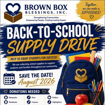 Back-to-school supply drive collecting school supplies for students in August 2026.