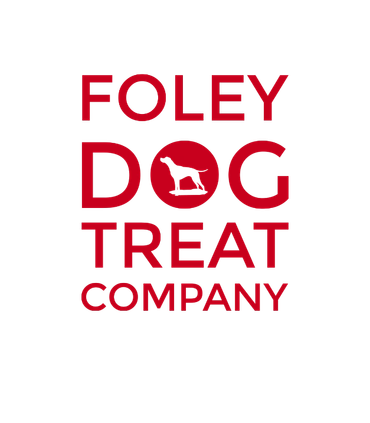 Logo of Foley Dog Treat Company in red with a dog silhouette.