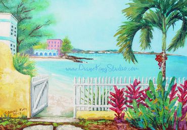 Open Gate. Barbados. Acrylic.