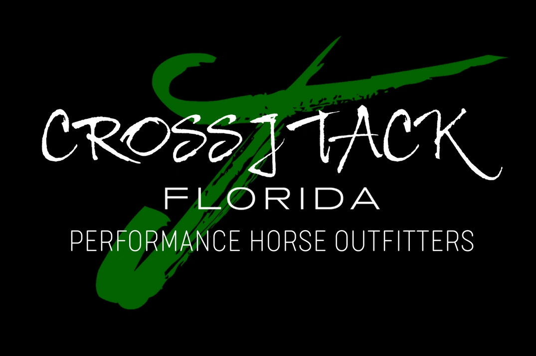 Logo for Cross J Tack Florida, specializing in performance horse outfitters.