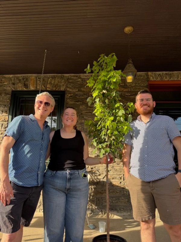 Spencer and Ali, winners of our raffled maple tree!